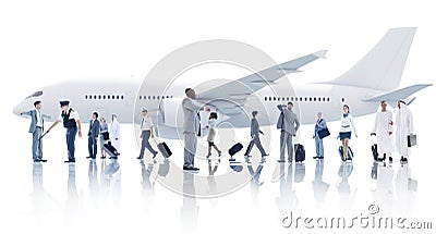 Multiethnic Group of Business People with Airplane