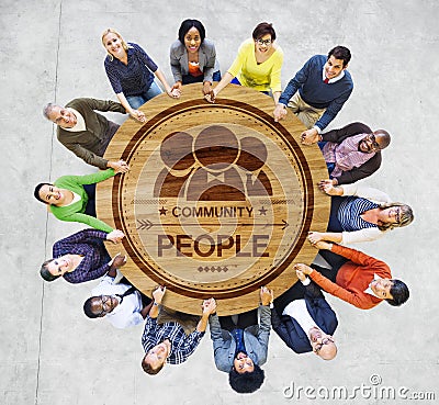 Multiethnic People Forming a Circle Holding Hands