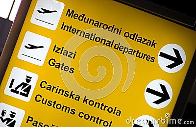 Multilingual Airport signs