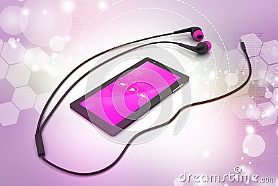 Multimedia smart phone with earphones