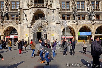 Munich Marienplatz in spring