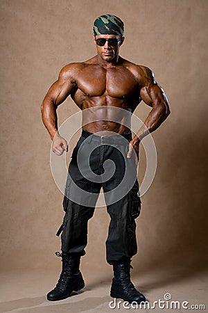 Muscular Young Sexy Naked Dirty Soldiers Stock Photo 