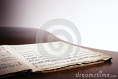 Music book on piano