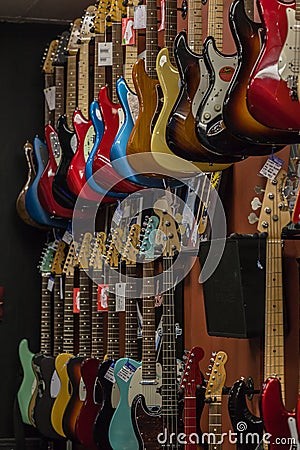 Music Shop Electric Guitars Dozens