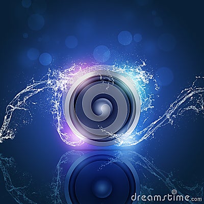 Music Speaker Blue Background