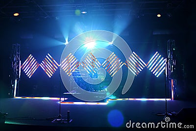 Music Stage With Flood and LED Lights