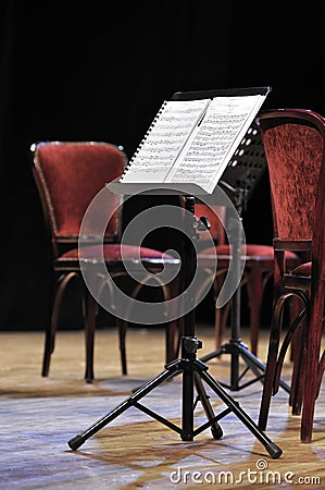 Music stand with sheet