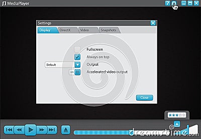 Music and video player interface