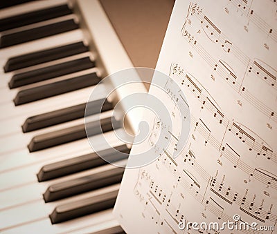 Musical notes on composer or piano