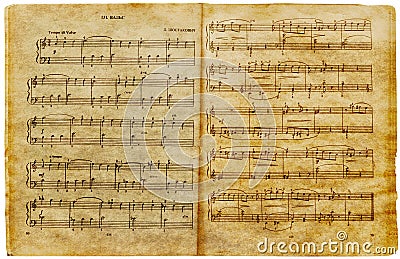 Musical old notes page