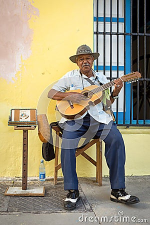 Musician playing traditional music in Havana