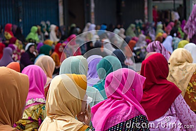 Muslim women during Friday Prayers in Kota Bharu, Malaysia