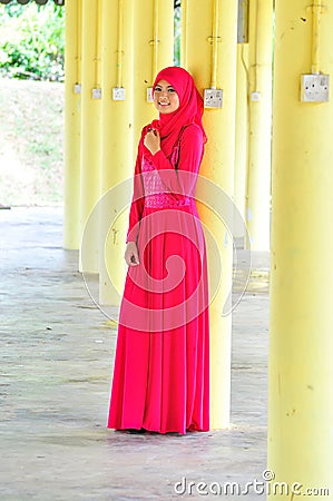 Muslimah lady wear blouse and hijab