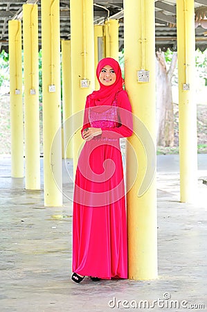 Muslimah lady wear blouse and hijab