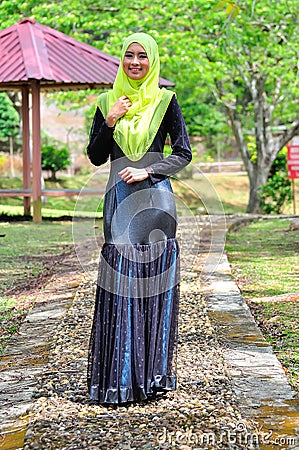 Muslimah lady wear blouse and hijab