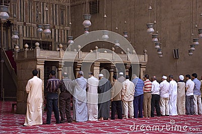Muslims Praying in a Mosque, Islam Religion