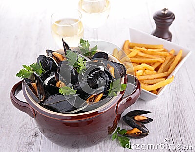 Mussel and fries