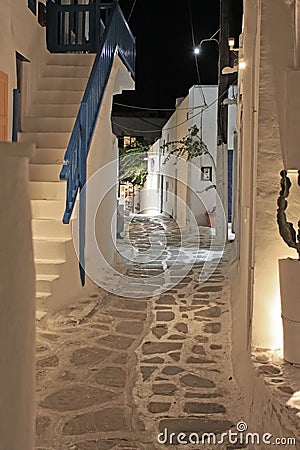 Mykonos Alley at Night