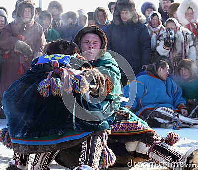 NADYM, RUSSIA - March 15, 2008: National Holiday - Day of the re