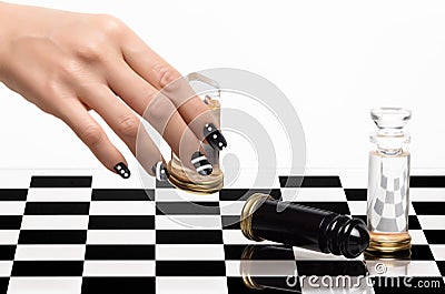 Nail Art. Manicure and Chess