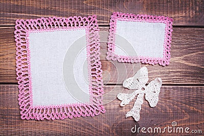 Napkin with pink lace