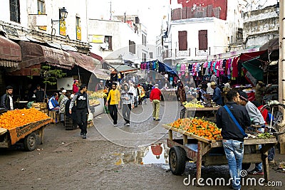On the narrow streets of old Medina in Casablanca