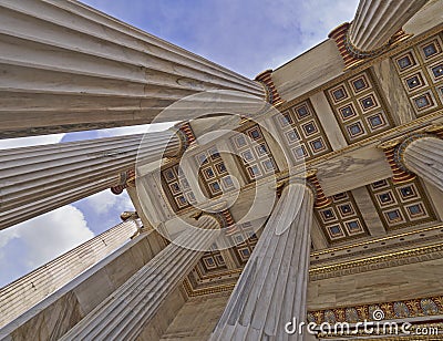 National university of Athens Greece, ceiling of the entrance