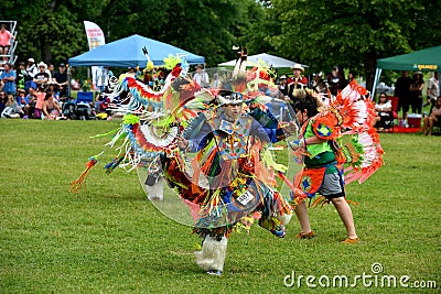Native boys perform traditional dance