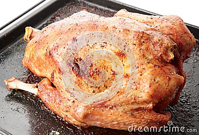 Natural looking deep fried turkey