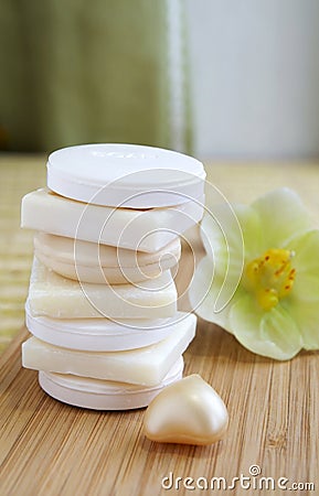 Natural soaps in a a beauty shop