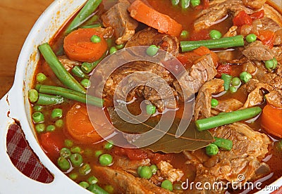 Navarin of Lamb Stew in Casserole Dish