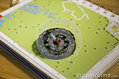 Navigation Compass and Map