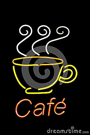 Neon cafe sign