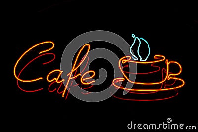 Neon cafe sign