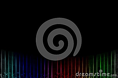 Neon rainbow image on a black background