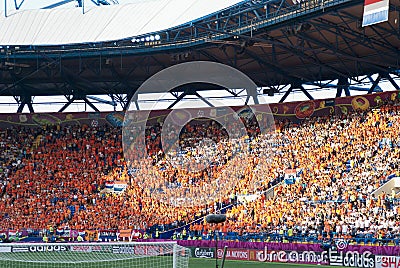 Netherlands fans on stadium before match