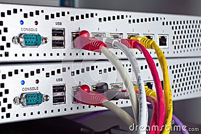 Network cables connected