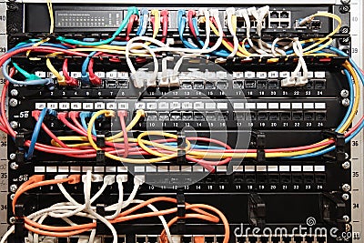 Network panel, switch and cable
