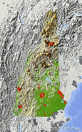 New Hampshire, relief map