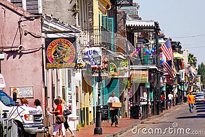 New Orleans Bourbon Street in Daylight