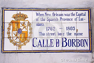 New Orleans Historic Street Sign Bourbon Street
