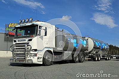 New Scania Tanker Truck Transporting Milk