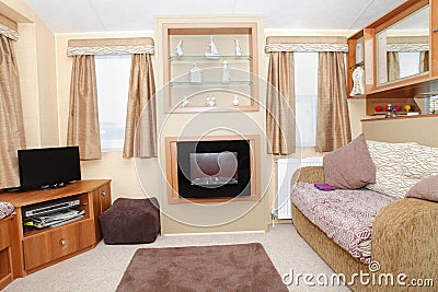 New static home caravan interior