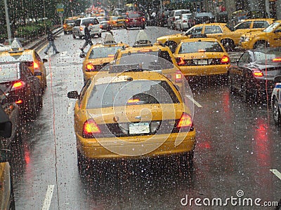 New York 5th Avenue. Rainy weather