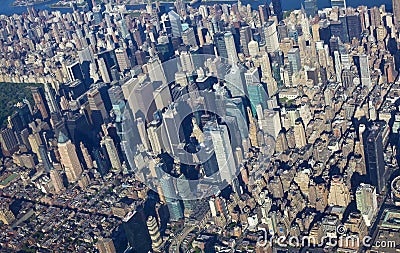 New York central park and manhattan from the air