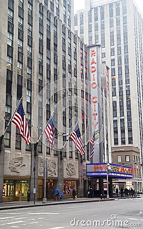 New York City landmark, Radio City Music Hall in Rockefeller Center