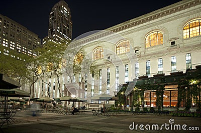 New York City Library at night