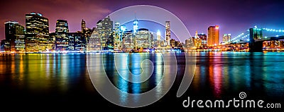 New York City Lower Manhattan night skyline 1