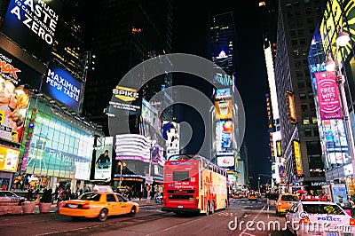 New York City Manhattan Time Square night