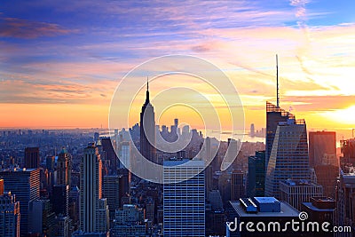 New York City skyline twilight